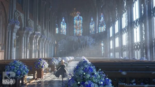 Lumine in Cathedral Genshin Impact