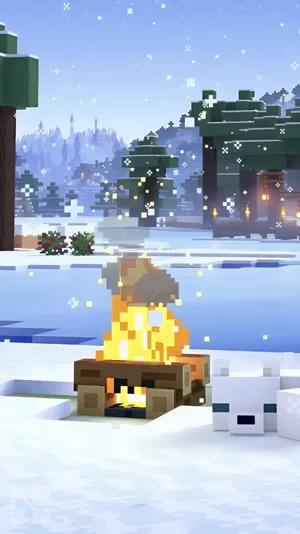 minecraft snowy campfire