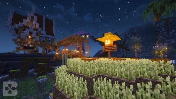 night at the village farm minecraft