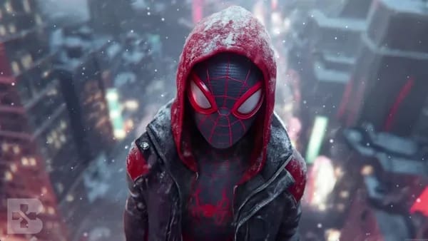 spiderman miles morales snow city close up