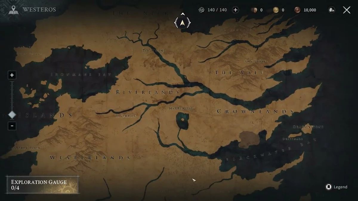 نقشه وستروس در Game of Thrones: Kingsroad