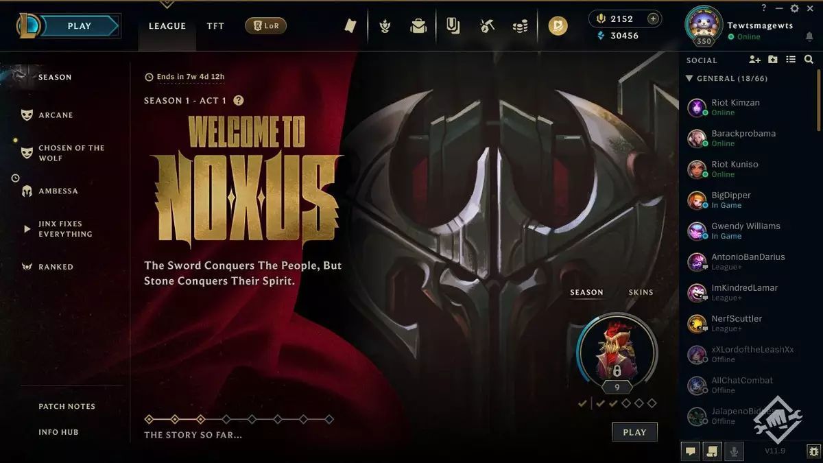 کلاینت بازی League of Legends