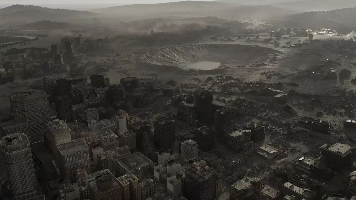 نمایی از شهر راکون سیتی در Resident Evil Requiem