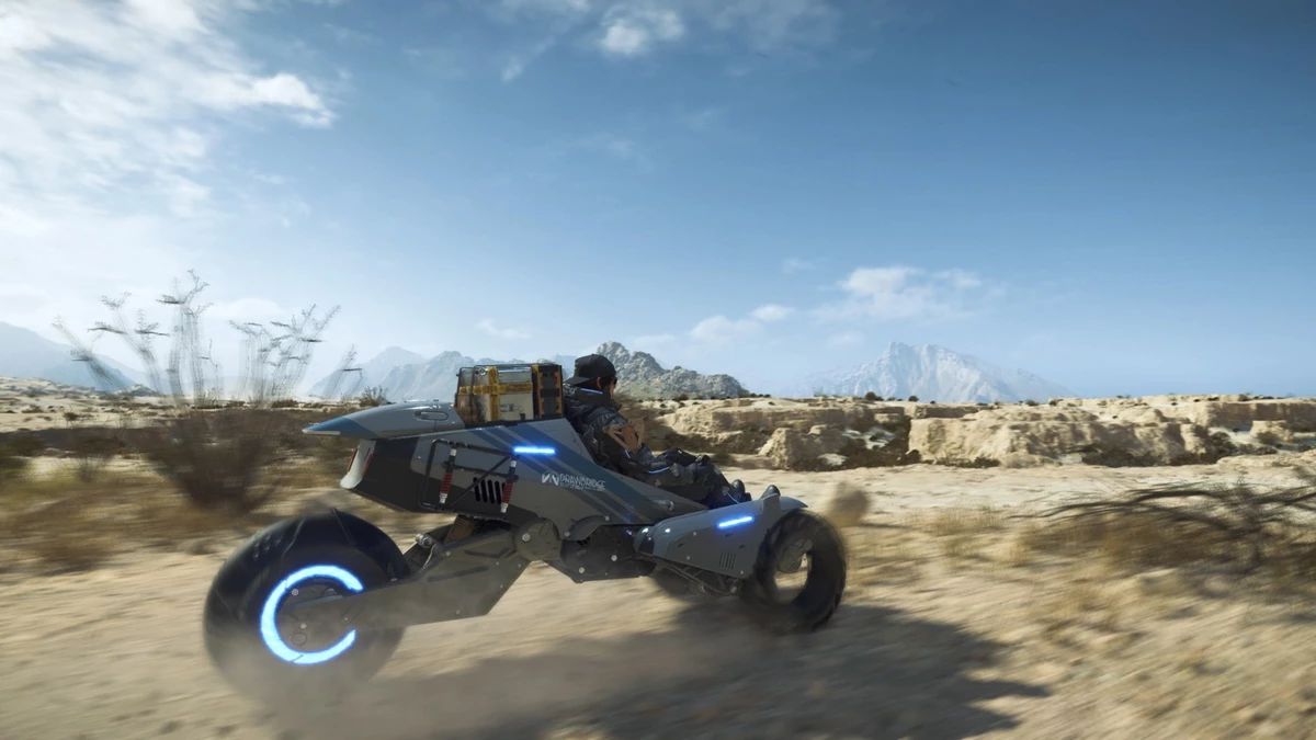 سم پورتر بریجز در Death Stranding 2 در محیط بیابانی