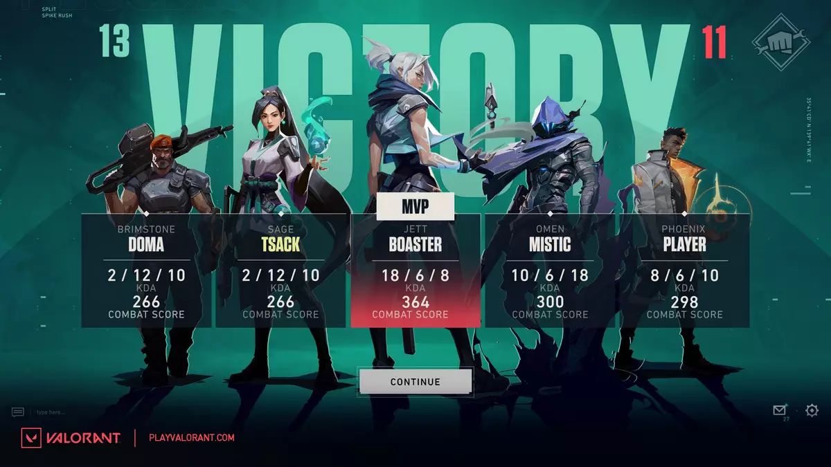 Valorant Victory Screen
