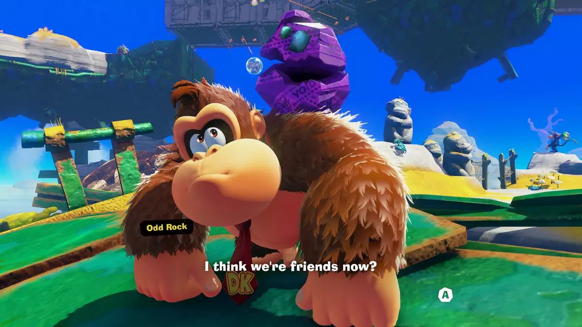 دانکی کونگ و odd rock در ابتدای بازی Donkey Kong Bananza