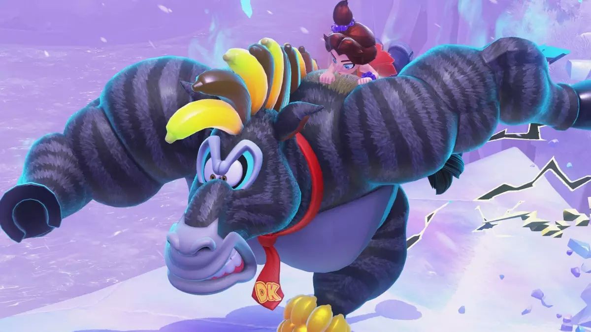 دانکی کونگ پس از تبدیل به زبرا در Donkey Kong Bananza