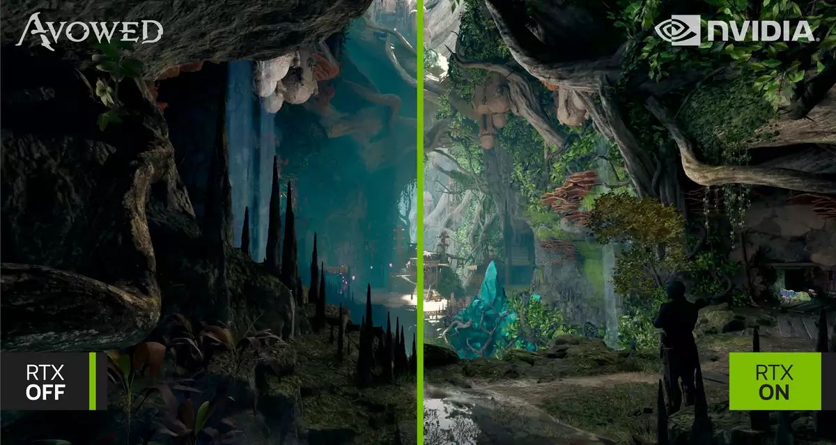 بازی Avowed با Ray Tracing و بدون Ray Tracing