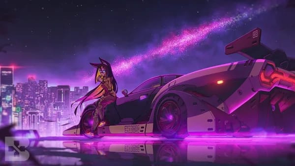 anime girl cyberpunk ride