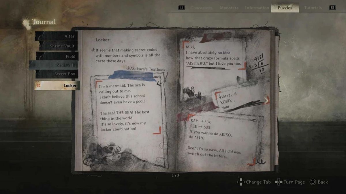Silent Hill f Journal